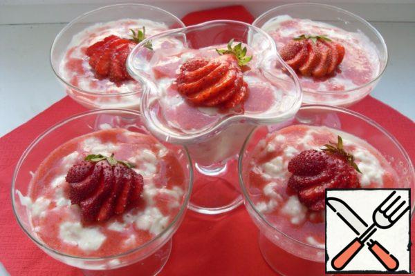 Jelly "Strawberry with Marble Cream" Recipe