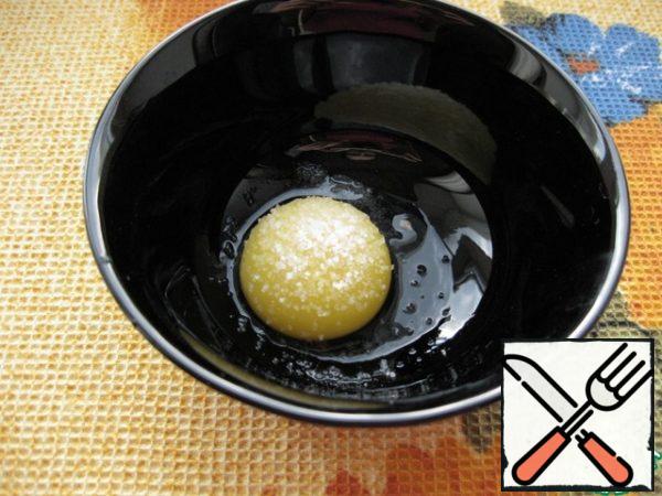 The yolk is mixed with vanilla sugar.