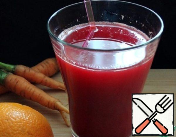 Orange and Carrot Juice with Beetroot Ice Recipe