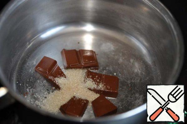Add sugar to the chocolate.