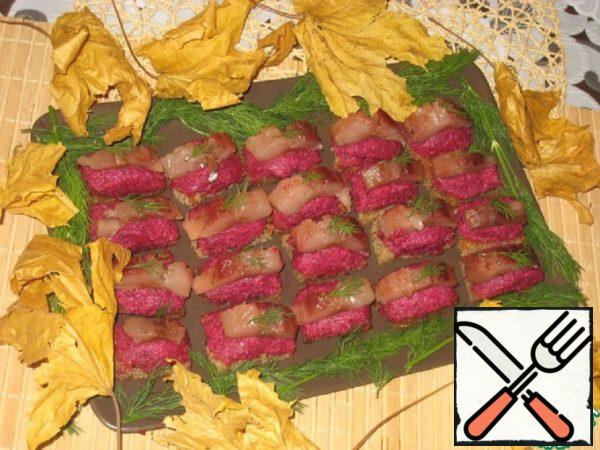 Canapes with Herring and Beetroot Recipe