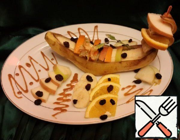 Fruit Salad with Raisins and Salted Caramel Recipe