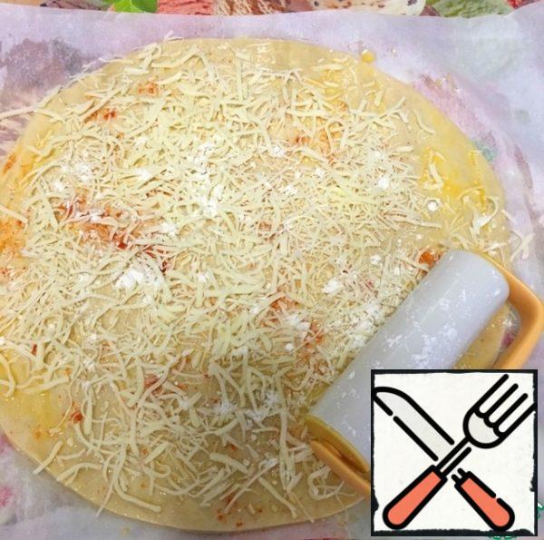 Lightly sprinkle with sweet paprika and favorite cheese.