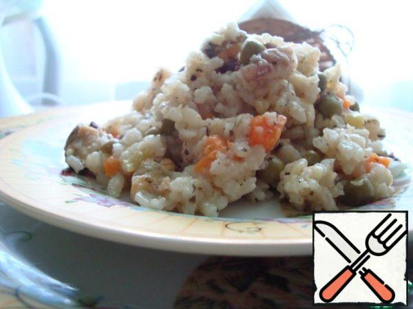 Risotto is better to eat immediately, freshly prepared. It's very, very tasty. Add pepper if desired. I'm just in love with him!