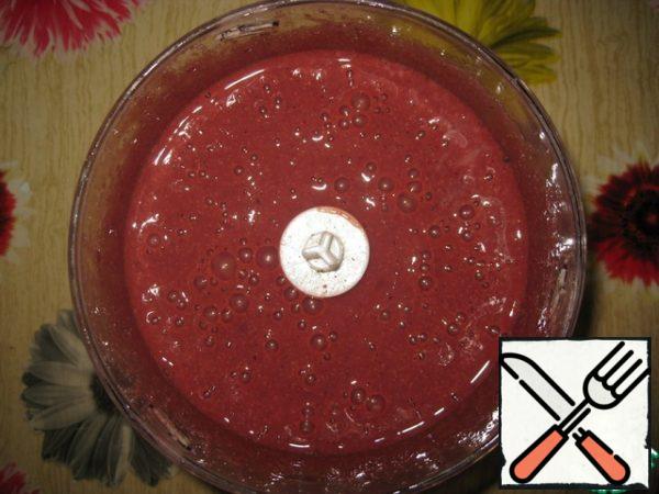 Grind all together in a blender until smooth and leave for some time for swelling monkey (15-20 minutes is sufficient).
If there is no blender, the liver can be scrolled in a meat grinder and after add the remaining ingredients.