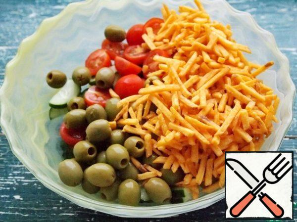 Add potato strips.
