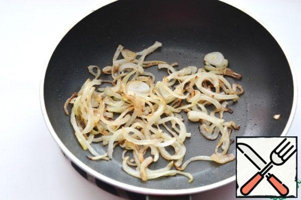Onions cut into half rings and fry until Golden brown in butter. Allow to cool completely.