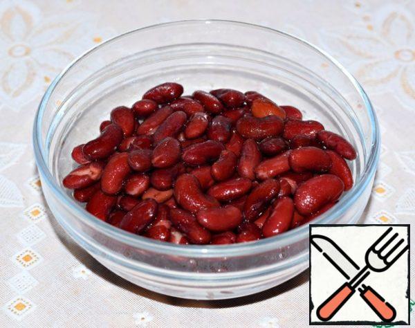 With canned beans drain the liquid, if necessary, rinse it with cold water.