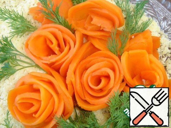 Make as many roses as you have the patience and prepared carrots.
