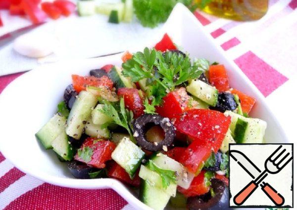 Salad from Cucumber and Olives Recipe