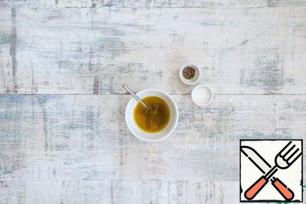 For dressing, mix olive oil with lemon juice, salt and pepper.
