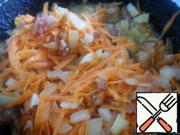 Add chopped onions and carrots.