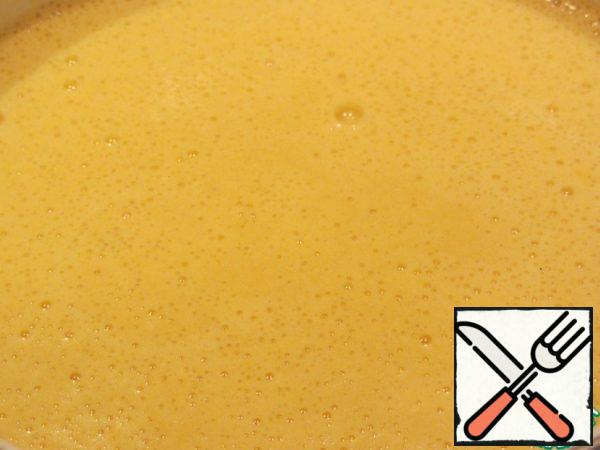 Whisk everything together in a blender and pour it back into the pan, put it on fire, add cream, salt to taste, bring to a boil and immediately remove from the stove. Let it brew for 5 minutes.
