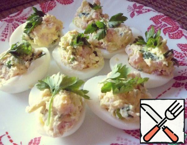 Stuffed Eggs with Ham and Herbs Recipe