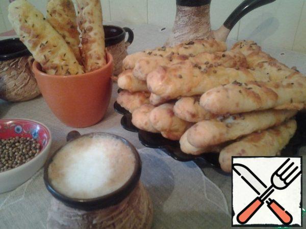 These are cheese sticks. Try it with tea, coffee, soup or borscht.