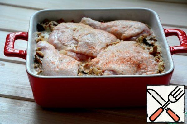 Legs "rolled" in buckwheat.
