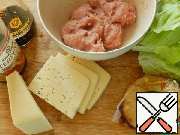 Prepare cheese and lettuce.