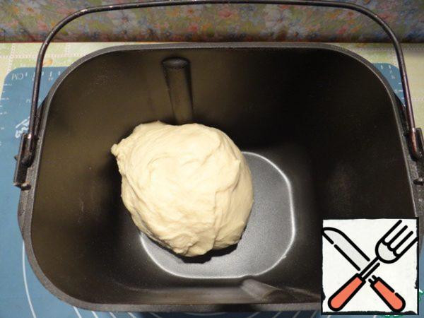 I put the bucket in the bread maker and turn on the kneading mode.