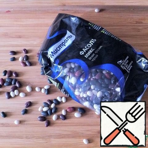 Soak the bean mix overnight in water. Then boil in clean water until soft.