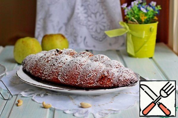 Cool the finished cake, turn it over on a platter and sprinkle with powdered sugar if desired.
