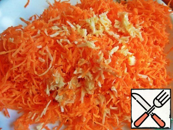 Grate after carrots or squeeze.
