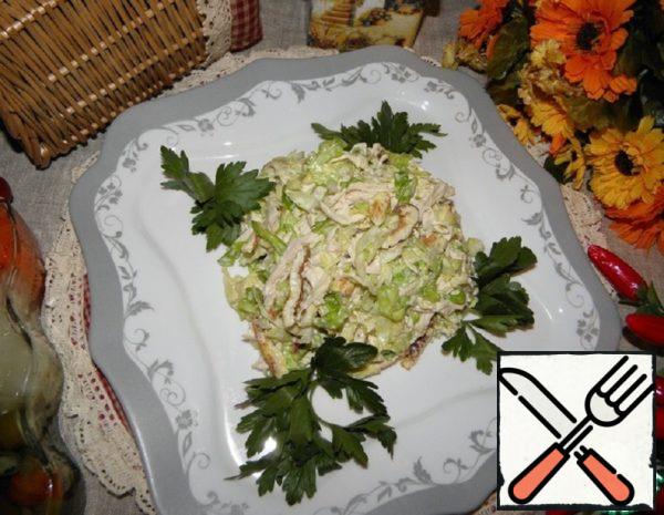 Cabbage Salad with Chicken and Egg Pancakes Recipe