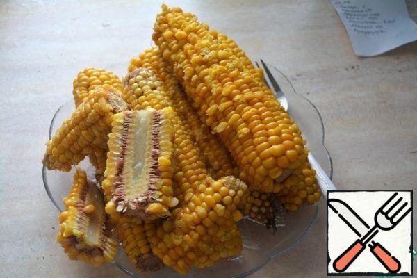 Here is our corn-I cooked it in advance. You can use canned corn - but now the season and a sin not to take advantage of this!