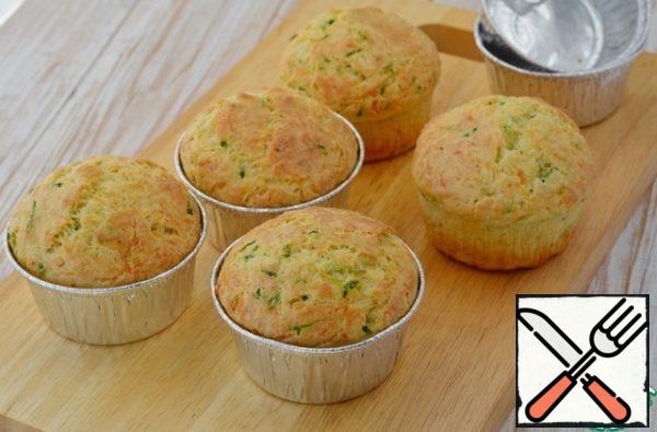 Bake in a preheated 180 degree oven for 30-40 minutes.
Cool for 10 minutes and remove from the molds, let cool completely.