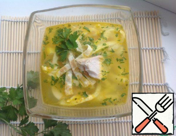 Chicken Soup with Pancakes Recipe