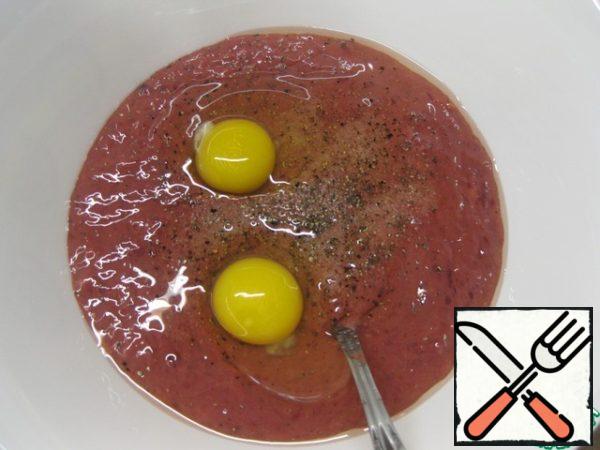 Add 2 eggs.