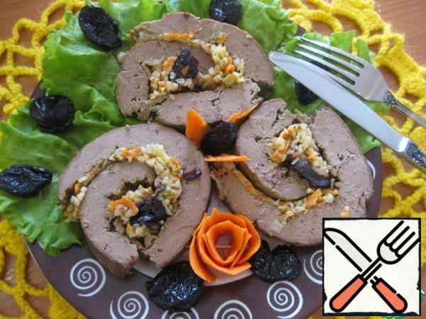Liver Roll with Buckwheat and Prunes Recipe