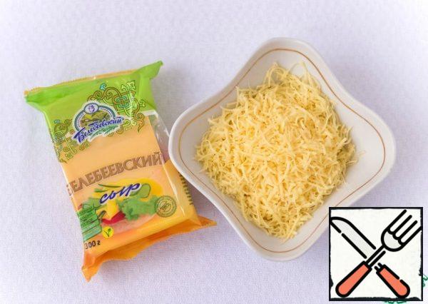 The recipe uses cheese.
Grated it on a medium grater.