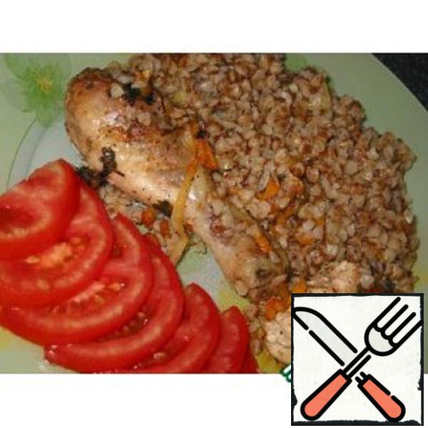 Buckwheat with Chicken Stewed in the Oven Recipe