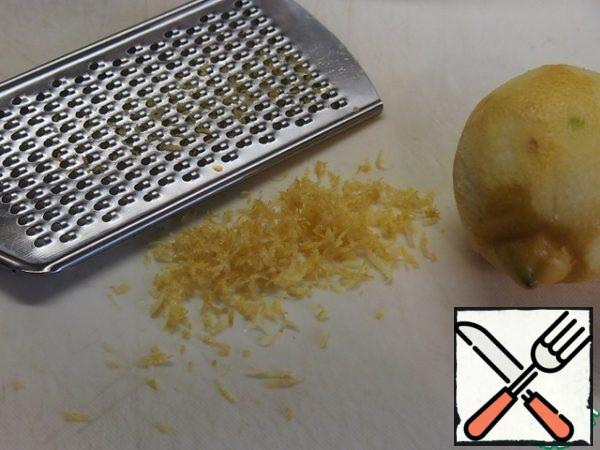 Remove the zest from half a lemon.
