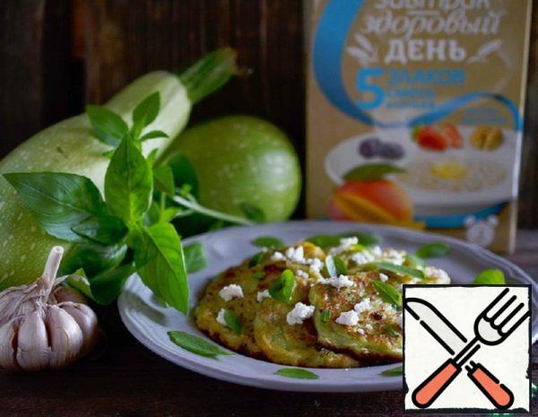 Zucchini Pancakes with Basil and Feta Recipe