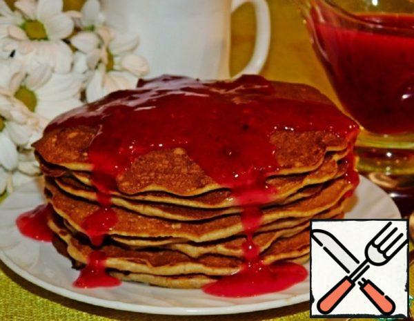Pancake with Apples with Cowberry Sauce Recipe