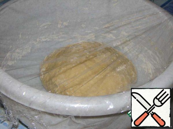 Sift flour into a bowl. Mix the eggs with 3 tablespoons of water and a large pinch of salt and knead the dough. Cover with plastic wrap and set aside for 30 minutes.