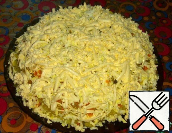 Grated Vegetable Salad with Melted Cheese Recipe