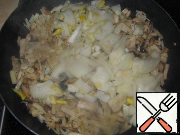 Onions, sliced cut into strips.