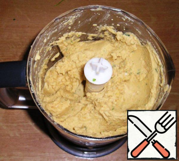 Add 50 g of Tahini to the blender and grind thoroughly until smooth. And now, our wonderful and incredibly useful Hummus is ready!