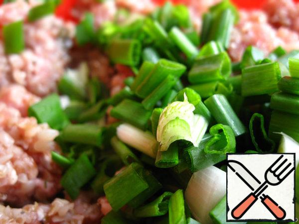 Add finely chopped green onions.
