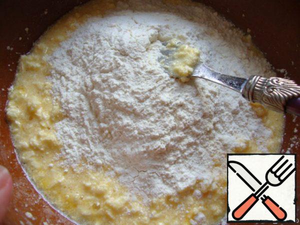 Then add the flour.
