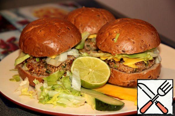 Shrimp Burger with Mango and Avocado Recipe