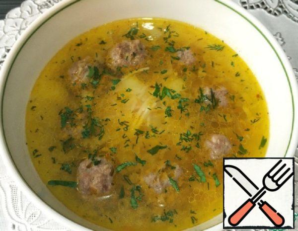 Soup with Meatballs and Noodles "Web" Recipe