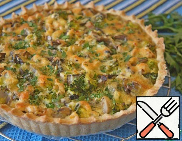 Quiche with Chicken, Mushrooms and Broccoli Recipe