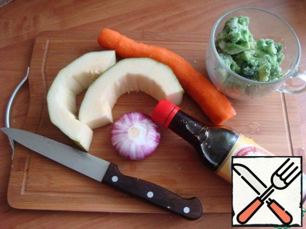Cooking vegetables.