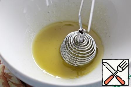 For dressing mix olive oil, salt, black pepper and lemon juice.