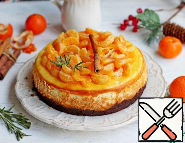 Cheesecake with Brownies and Spicy Tangerines Recipe