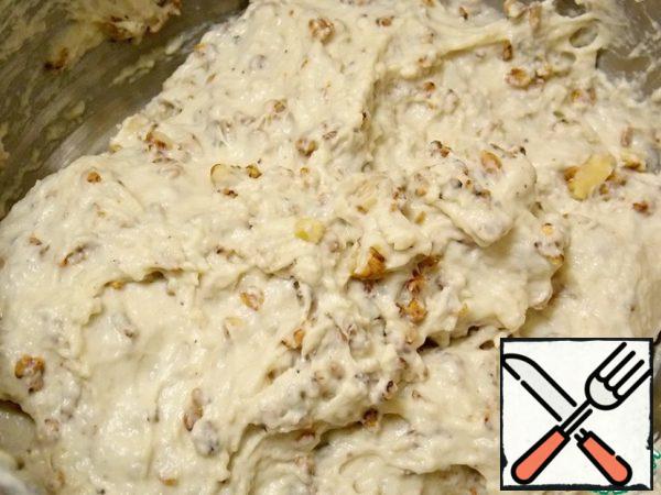 In a bowl, mix all the ingredients and add the flakes. Knead the dough well. It turns sticky, but does not spread. Sugar is NOT to ADD ( even if you really want ), otherwise the dough You have per night percinet.