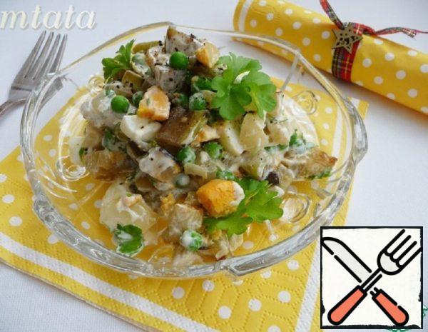 Salad with Eggplant and Green Peas Recipe
